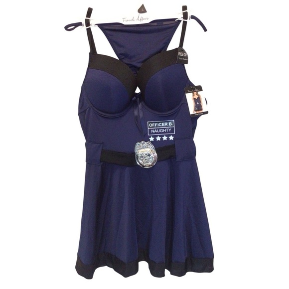 French Affair Officer B. Naughty Police Bedroom Costume Set Size Large Lingerie - Picture 9 of 11